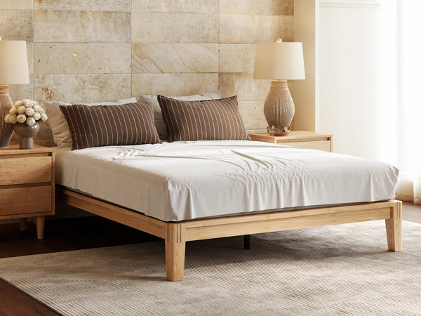Bamboo Bed and Hybrid Mattress Bundle